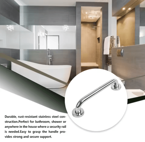 Stainless Steel Towel Grab Bar Anti Skid Wall Handle with Secure Grip 50 cm