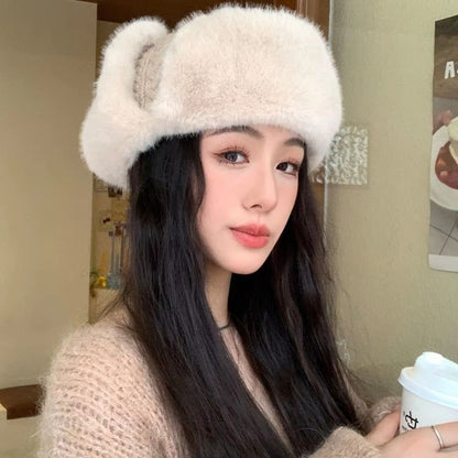 Knitted Extended Ear Protection Winter Lei Feng Hat for Women