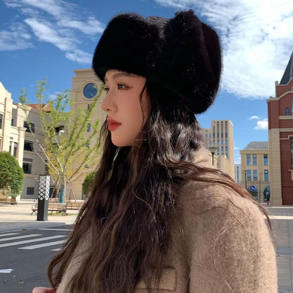 Knitted Extended Ear Protection Winter Lei Feng Hat for Women