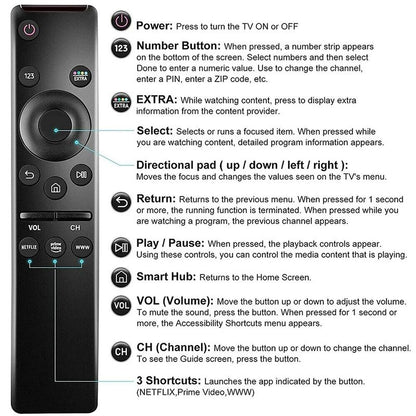 Universal Samsung TV replacement remote control for Smart TVs (BN59 Series) – No Setup, Ready to Use