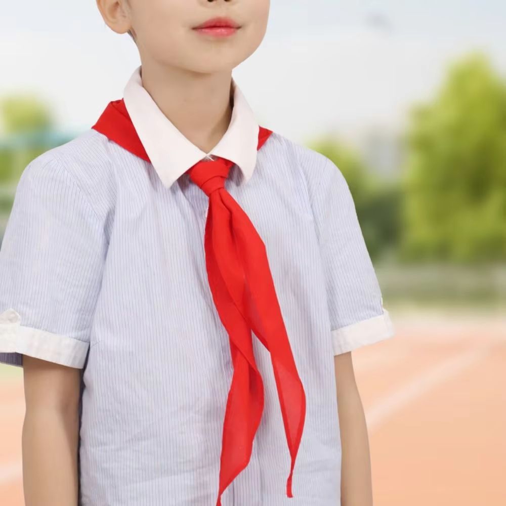 Red Triangle Cotton Youth Scarf 47.24in Traditional School & Ceremony Neckerchief