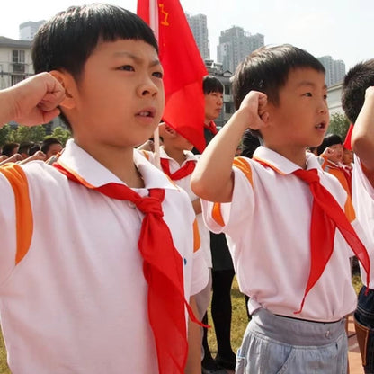 Red Triangle Cotton Youth Scarf 47.24in Traditional School & Ceremony Neckerchief