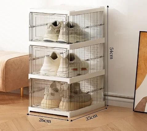 Foldable and Stackable Transparent Sneaker Display Cabinet