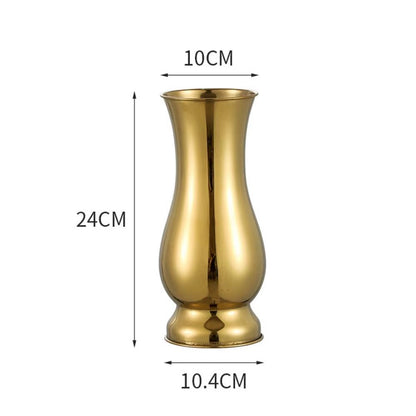 Golden Stainless Steel Flower Vase Decorative Centerpiece for Home & Garden