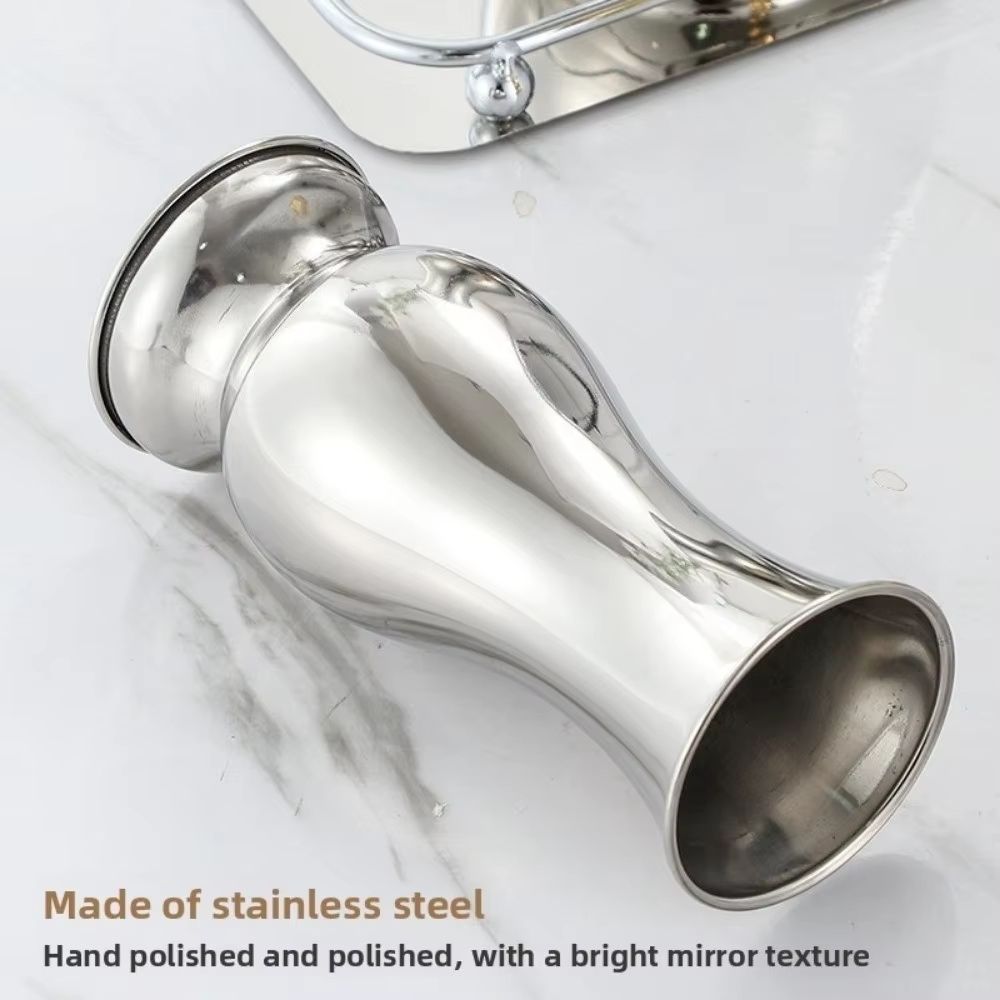 Golden Stainless Steel Flower Vase Decorative Centerpiece for Home & Garden
