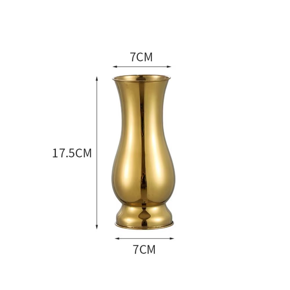Golden Stainless Steel Flower Vase Decorative Centerpiece for Home & Garden