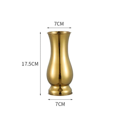 Golden Stainless Steel Flower Vase Decorative Centerpiece for Home & Garden