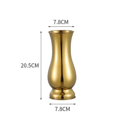 Golden Stainless Steel Flower Vase Decorative Centerpiece for Home & Garden