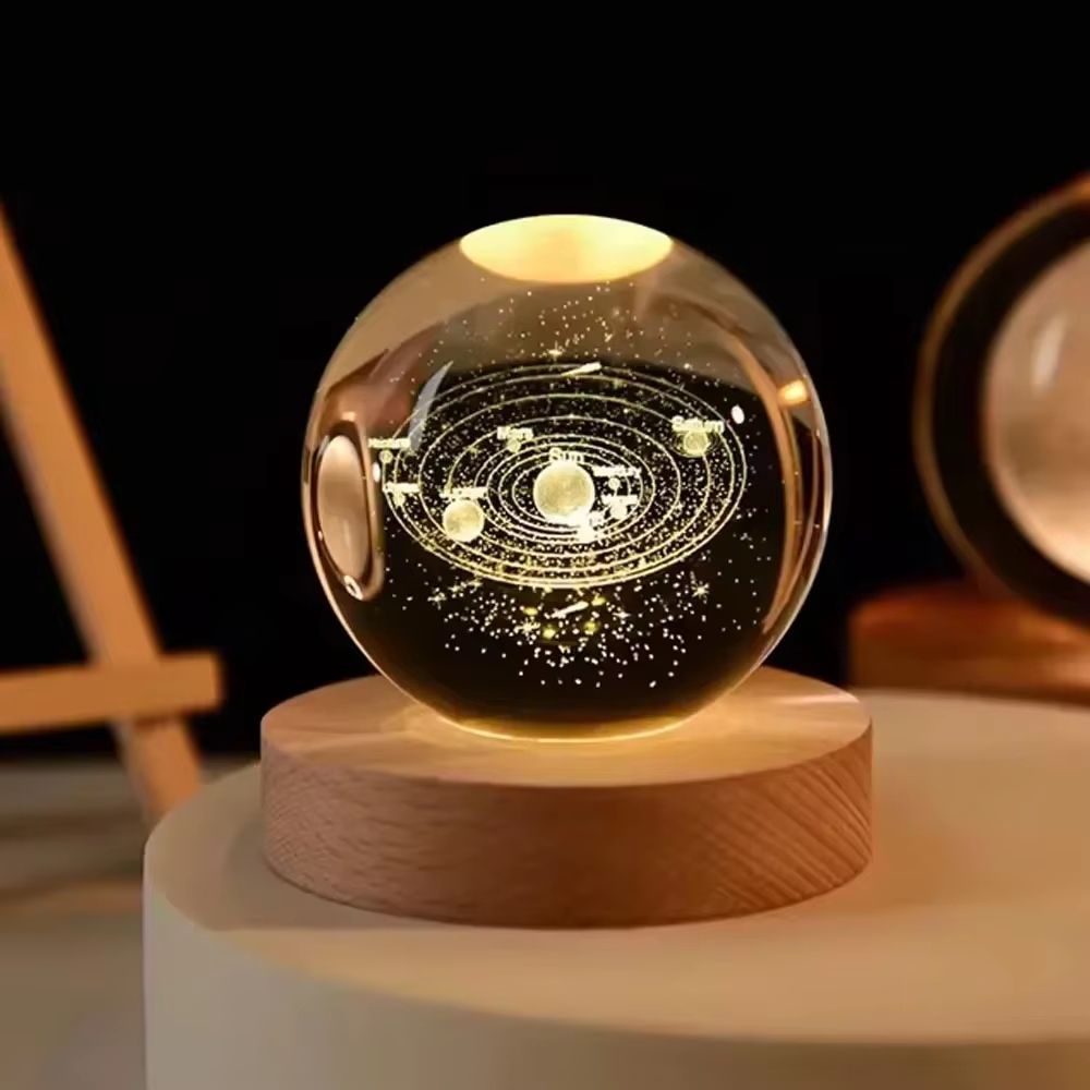 3D Crystal Ball Night Light, Pokemon, Doraemon & Hello Kitty Laser Carved Planet Perfect Birthday Gifts
