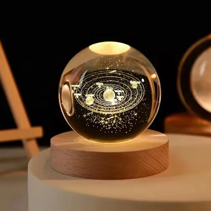 3D Crystal Ball Night Light, Pokemon, Doraemon & Hello Kitty Laser Carved Planet Perfect Birthday Gifts