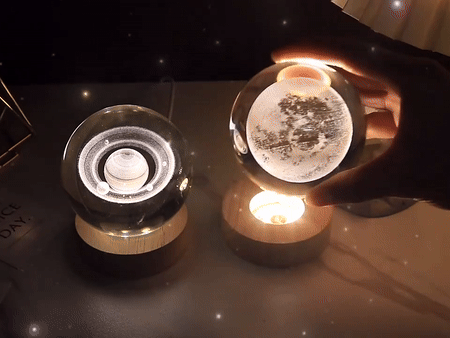3D Crystal Ball Night Light, Pokemon, Doraemon & Hello Kitty Laser Carved Planet Perfect Birthday Gifts