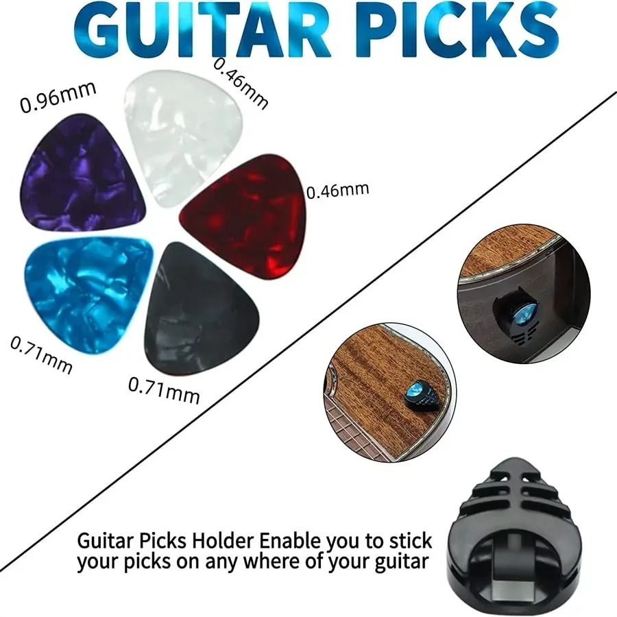 7 Piece Guitar Capo Set with 5 Picks and 1 Holder