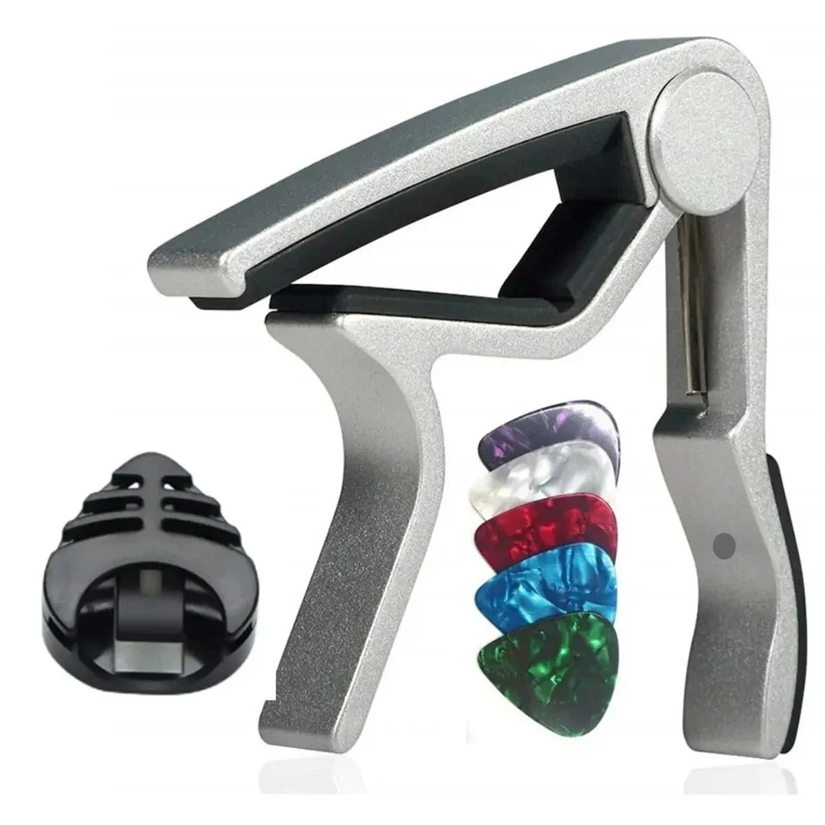 7 Piece Guitar Capo Set with 5 Picks and 1 Holder
