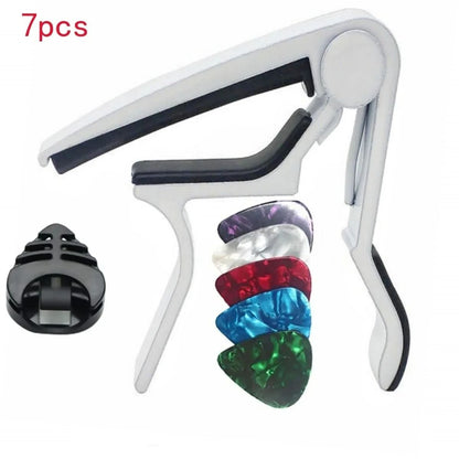 7 Piece Guitar Capo Set with 5 Picks and 1 Holder