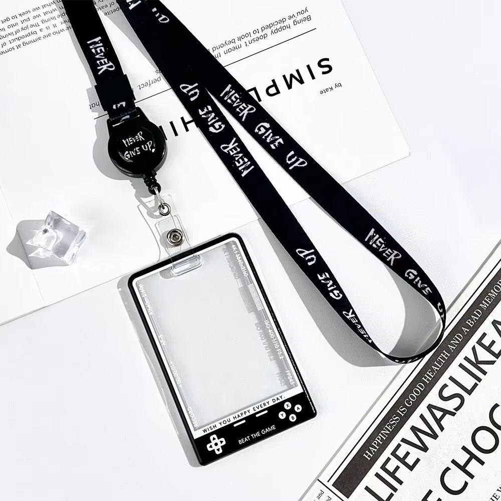 Transparent Kpop Photocard Holder with Lanyard Student ID Card Protector Display Case
