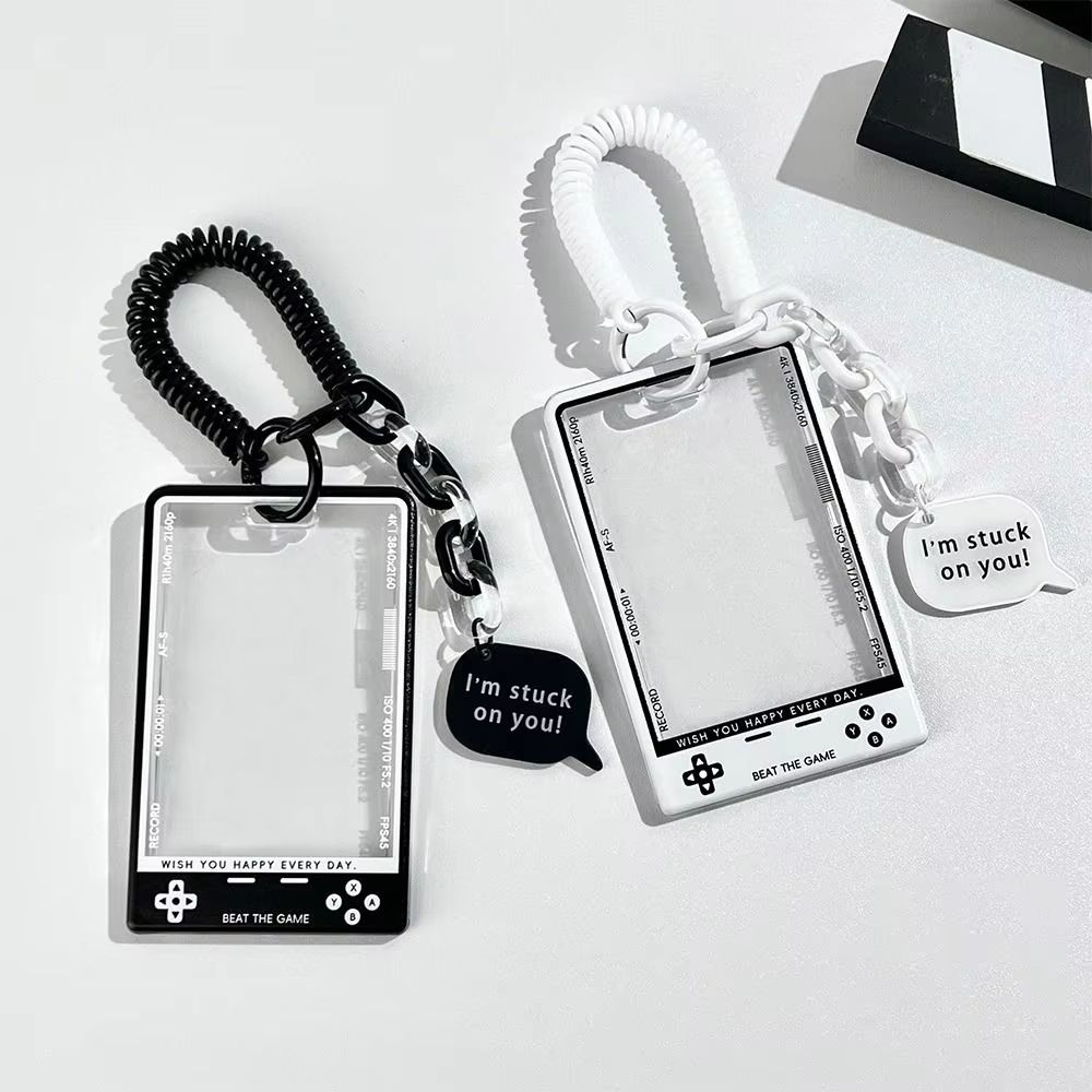 Transparent Kpop Photocard Holder with Lanyard Student ID Card Protector Display Case