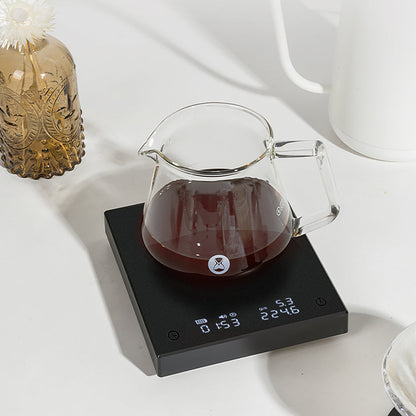 Basic Black Mirror Coffee Scale for Pour Over, Espresso Kitchen Scale with Auto Timer, Flow Rate Display