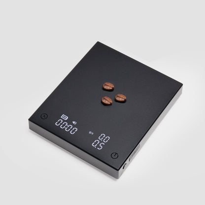 Basic Black Mirror Coffee Scale for Pour Over, Espresso Kitchen Scale with Auto Timer, Flow Rate Display