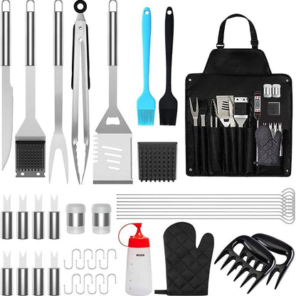 25-Piece and 39-Piece Stainless Steel Outdoor Kitchen Grill BBQ Tool Set with Oxford Cloth Storage Case