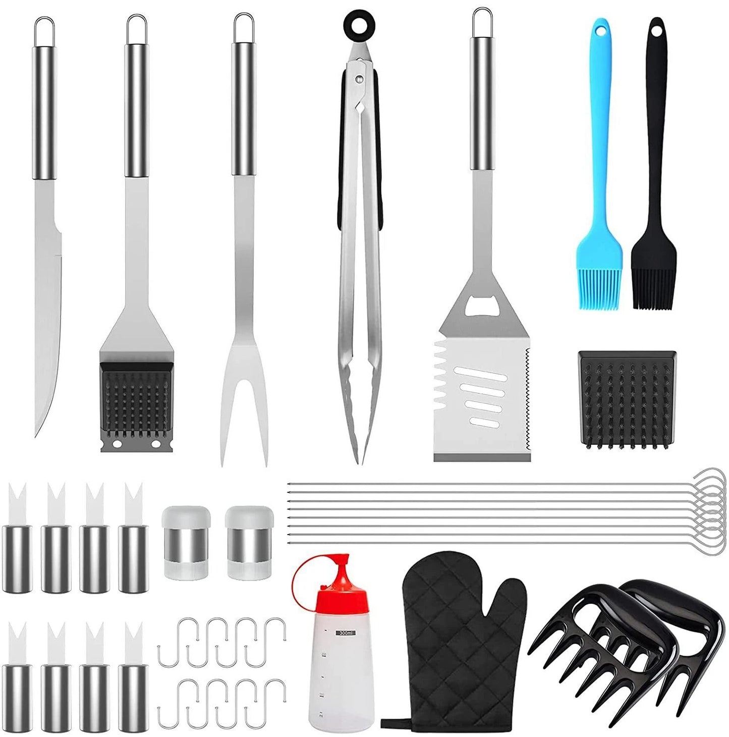 25-Piece and 39-Piece Stainless Steel Outdoor Kitchen Grill BBQ Tool Set with Oxford Cloth Storage Case