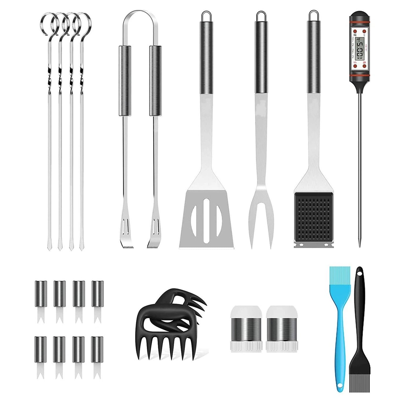 25-Piece and 39-Piece Stainless Steel Outdoor Kitchen Grill BBQ Tool Set with Oxford Cloth Storage Case