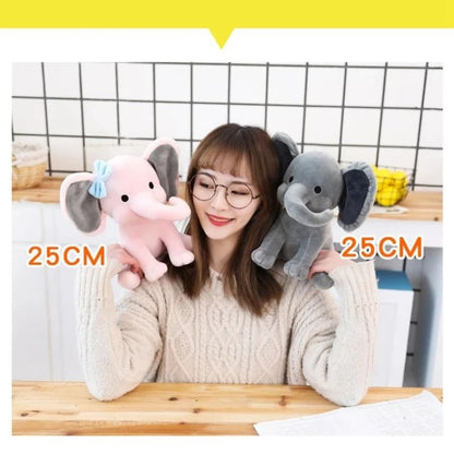 25cm Gray Elephant Stuffed Plush Toy Kawaii Animal Sleeping Pillow