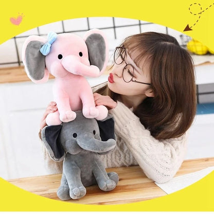 25cm Gray Elephant Stuffed Plush Toy Kawaii Animal Sleeping Pillow