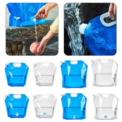 Outdoor camping water container with Faucet - Foldable portable water bag for Camping, RV & Picnic