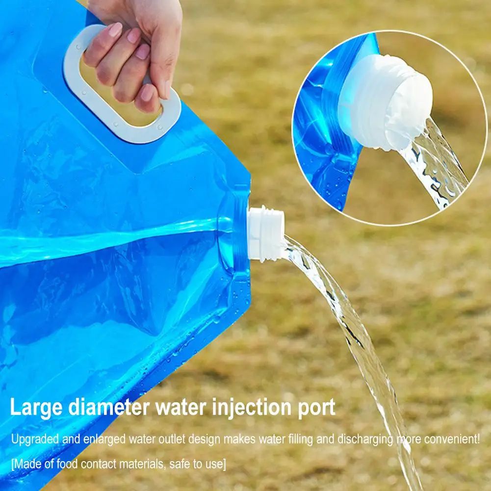 Outdoor camping water container with Faucet - Foldable portable water bag for Camping, RV & Picnic