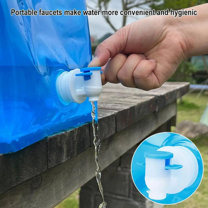 Outdoor camping water container with Faucet - Foldable portable water bag for Camping, RV & Picnic