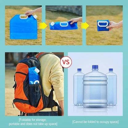 Outdoor camping water container with Faucet - Foldable portable water bag for Camping, RV & Picnic