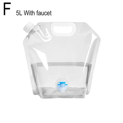 Outdoor camping water container with Faucet - Foldable portable water bag for Camping, RV & Picnic
