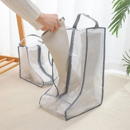 Portable Fashion Shoe Storage Bags – Dust-Proof Travel Organizer for High Heels & Riding Boots