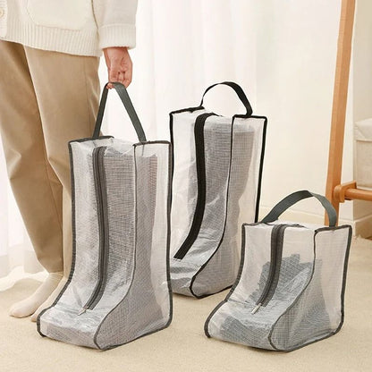 Portable Fashion Shoe Storage Bags – Dust-Proof Travel Organizer for High Heels & Riding Boots