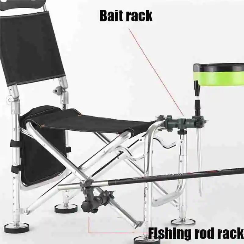 Adjustable Fishing Chair Umbrella Holder Clamp, 360° Aluminum Alloy Bracket Mount