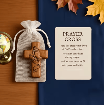 Resin 3D Pocket Prayer Cross Holy Water Droplet Design with Prayer Card Christian Gift