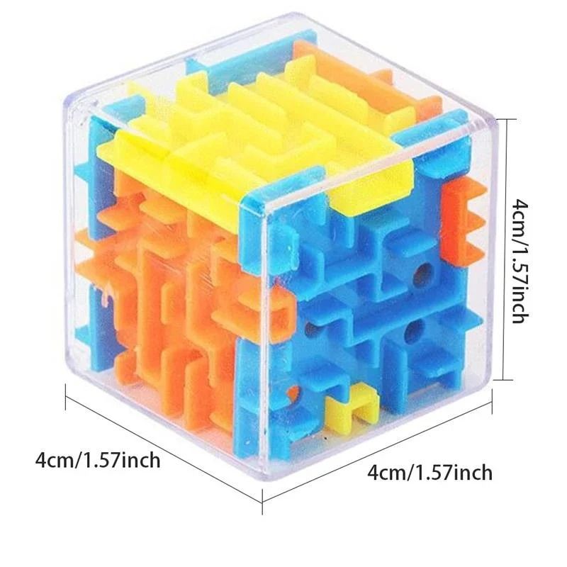 Mini 3D Maze Magic Cube – 6-Sided Transparent Speed Puzzle