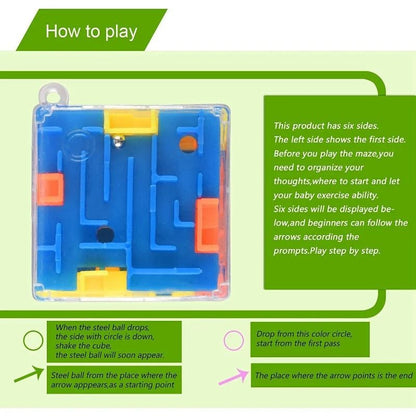 Mini 3D Maze Magic Cube – 6-Sided Transparent Speed Puzzle