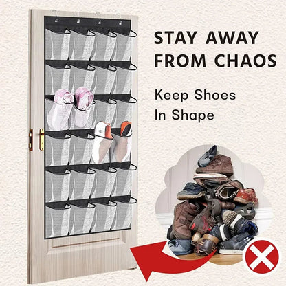 Mesh Pocket Wall Mounted Door Back Organizer for Shoe Storage Space Saver Rack