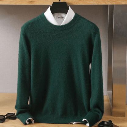 Mens Pure Mink Cashmere Sweater O Neck Knit Pullover For Autumn And Winter