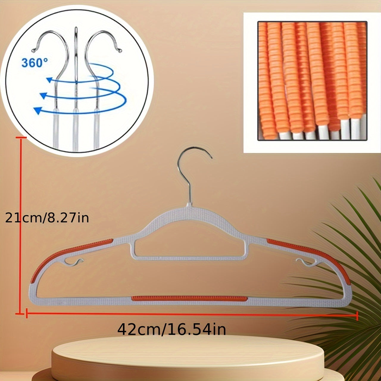 Sturdy and Durable Set of Non-slip Clothes Hangers with Rotating Hook for Home Organization