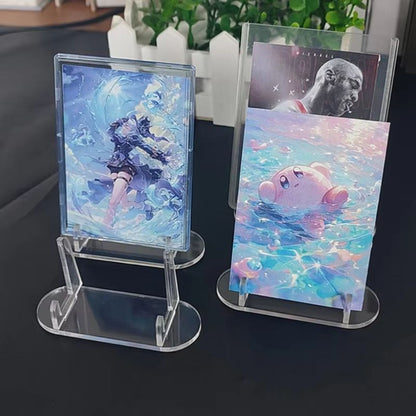 Acrylic Photo Display Stand Transparent Desk Frame for Photos & Cards