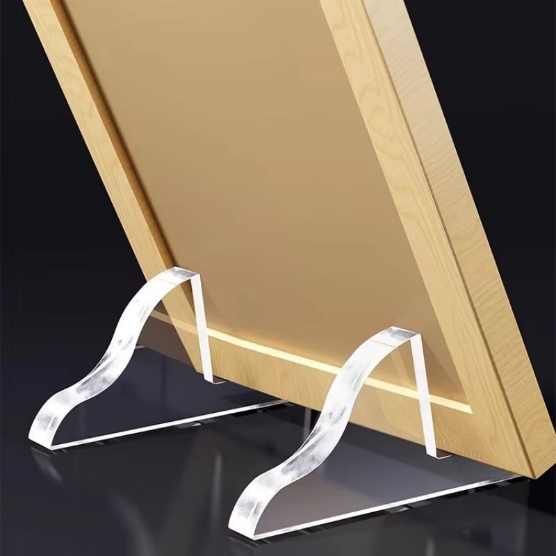 Transparent Acrylic Photo Frame Stand Set of 2 for Desktop and Display