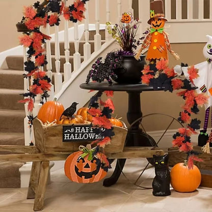 Autumn Maple Leaf Vine Garland for Halloween and Thanksgiving Decor