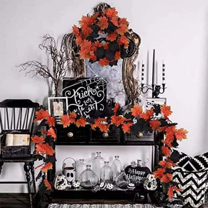 Autumn Maple Leaf Vine Garland for Halloween and Thanksgiving Decor