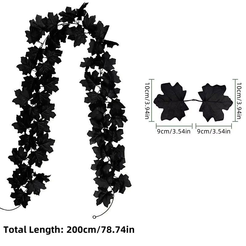 Autumn Maple Leaf Vine Garland for Halloween and Thanksgiving Decor