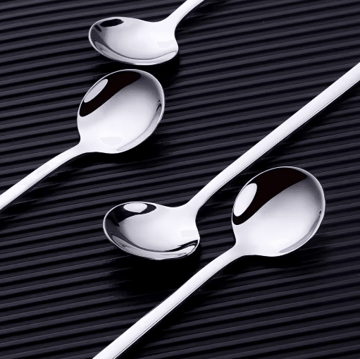 10PCS Stainless Steel Coffee Spoons Dessert Teaspoons and Seasoning Spoons for Home and Cafe Use