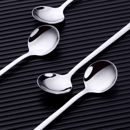 10PCS Stainless Steel Coffee Spoons Dessert Teaspoons and Seasoning Spoons for Home and Cafe Use