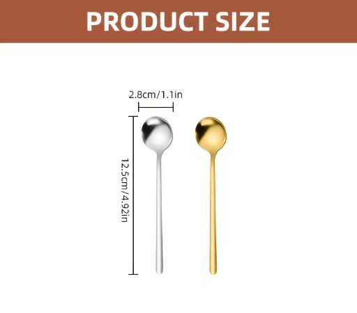 10PCS Stainless Steel Coffee Spoons Dessert Teaspoons and Seasoning Spoons for Home and Cafe Use