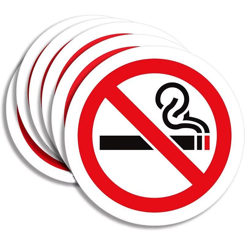 No Smoking Sign Sticker Set for Indoor and Outdoor Use